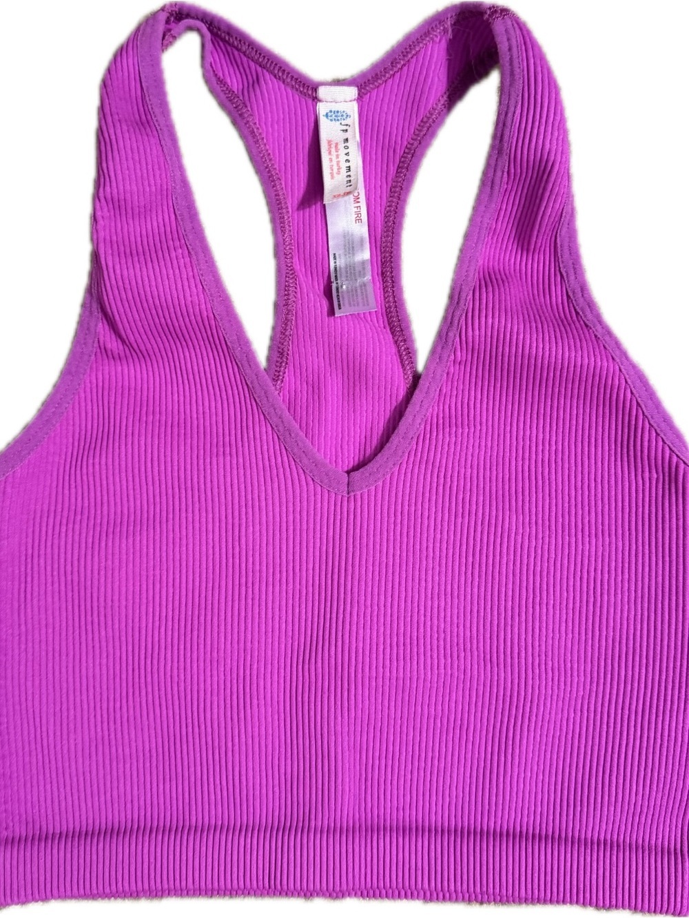 FP Movement by Free People Ribbed Racerback Tank Top in Bright Magenta